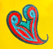 6th Section Left Left multi-colored heart